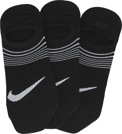 Nike Women's 3 Pack Everyday Lightweight Footie Liner Socks Black ...