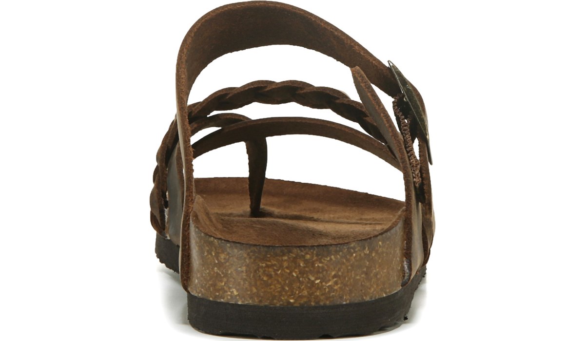 White Mountain Women's Hazy Leather Footbed Sandal | Famous Footwear