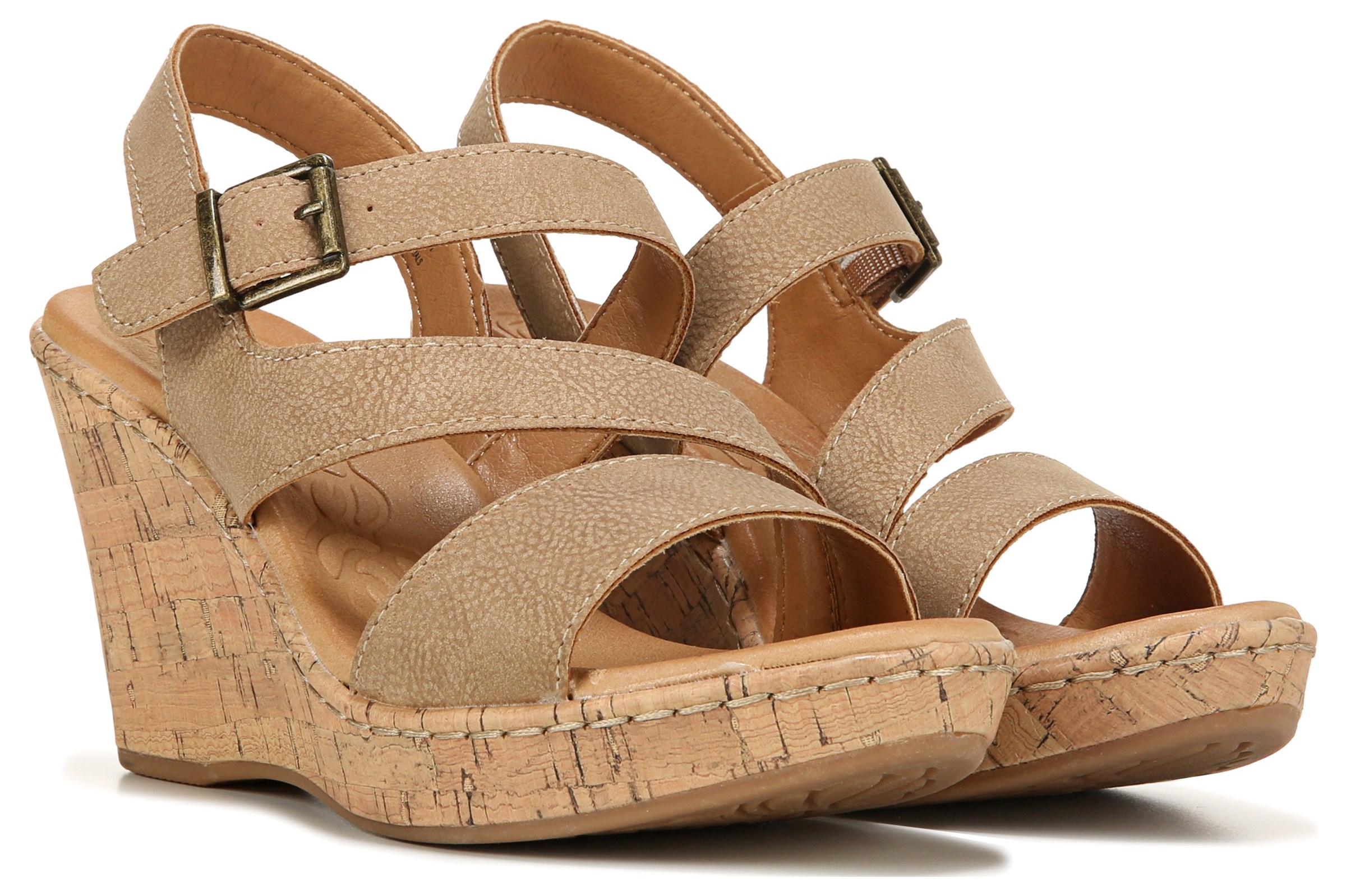 Wide width cork on sale wedges