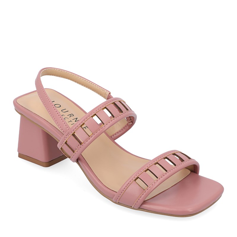 Journee Collection Women's Ismay Block Heel Sandals (Rose) - Size 8.5 M