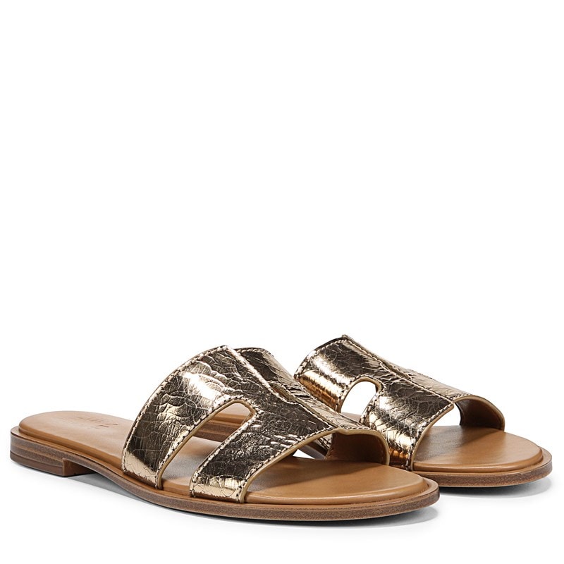 Naturalizer Women's Fame Medium/Wide Slide Sandals (Champagne Yellow Leather) - Size 8.0 M