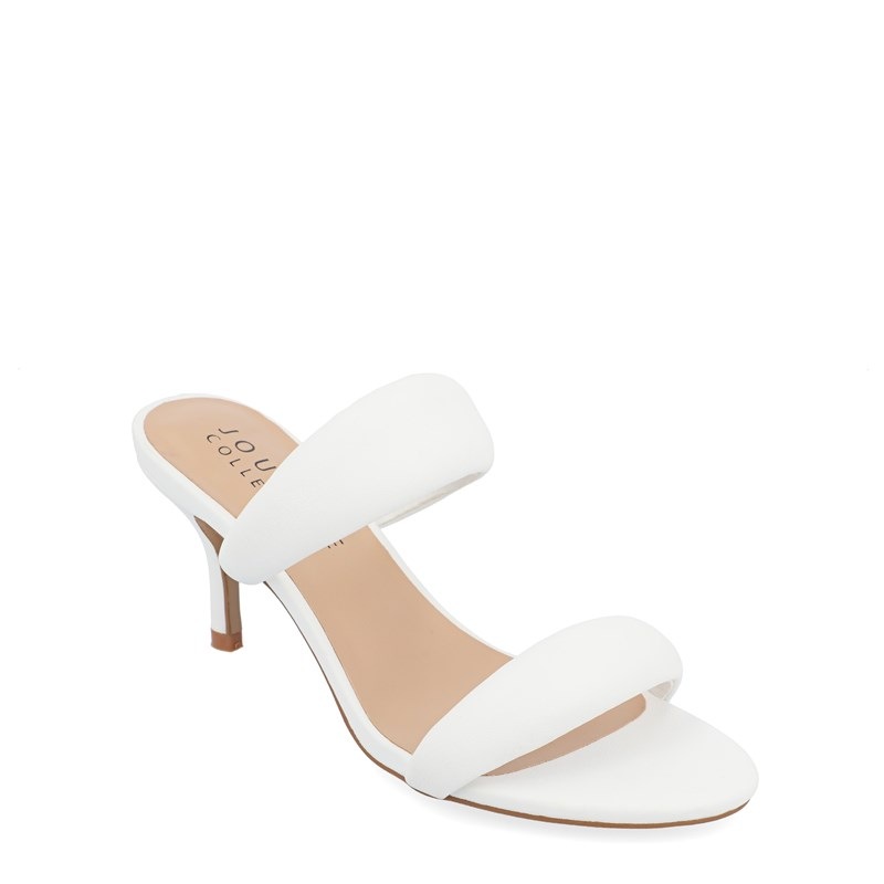 Journee Collection Women's Mellody Slide Dress Sandals (White) - Size 8.5 M