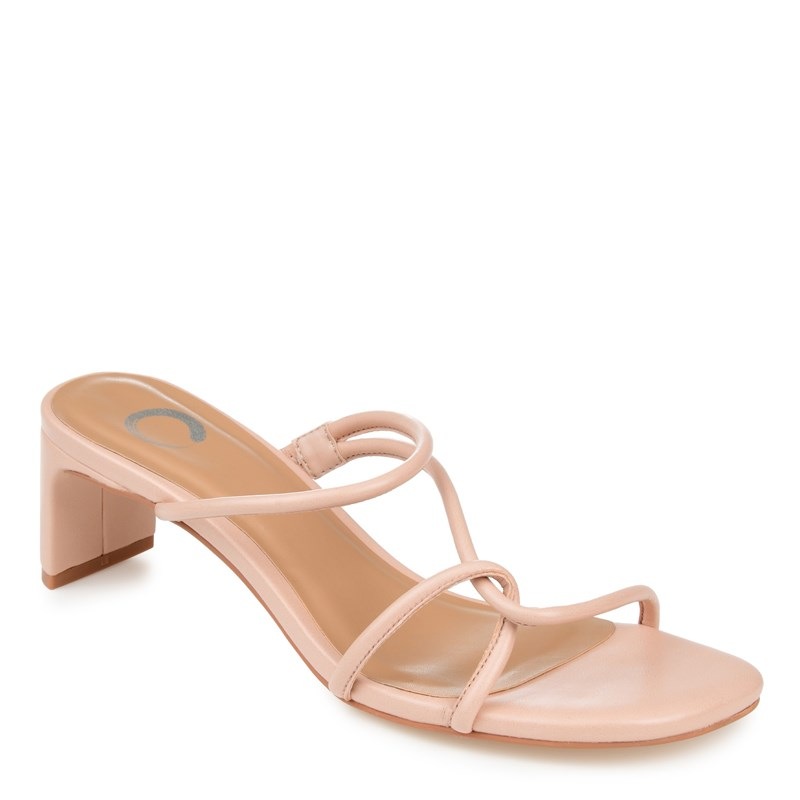 Journee Collection Women's Rianne Block Heel Slide Sandals (Pink) - Size 8.5 M