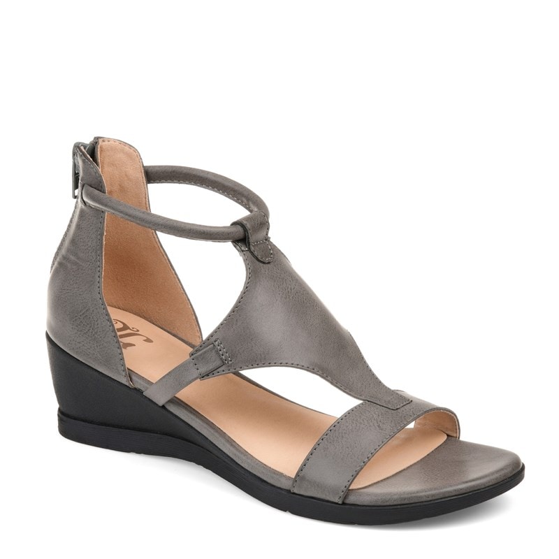 Journee Collection Women's Trayle Wedge Sandals (Grey) - Size 11.0 M