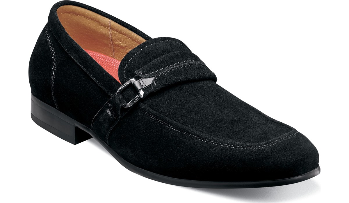 stacy adams black suede loafers