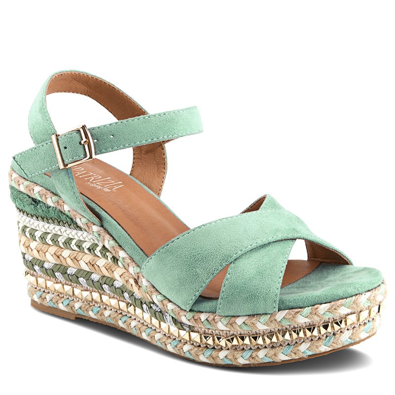 UPC 196341160517 product image for Patrizia Women's Sloane Espadrille Wedge Sandals (Teal Microsuede) - Size 40.0 M | upcitemdb.com