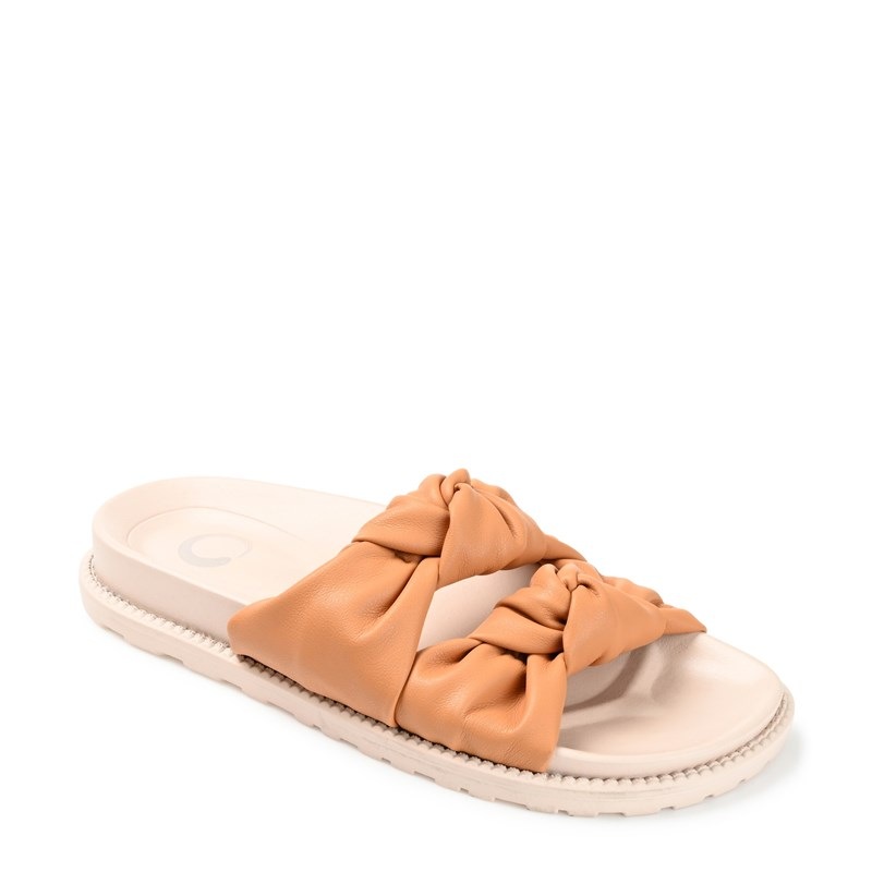 Journee Collection Women's Melanie Comfort Slide Sandals (Tan) - Size 8.5 M
