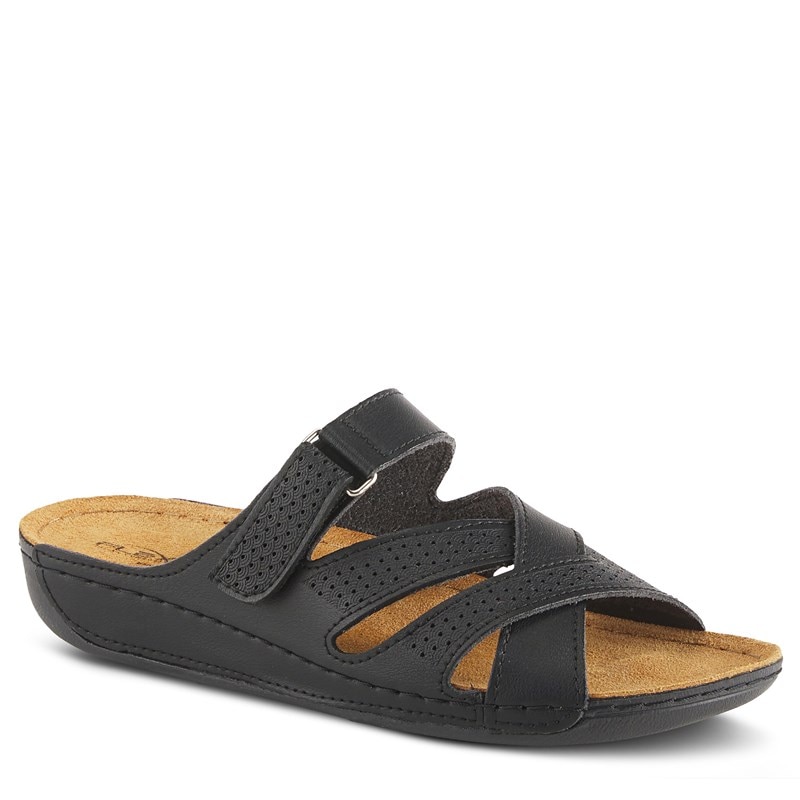 Flexus Women's Karl Sandals (Black Synthetic) - Size 39.0 M