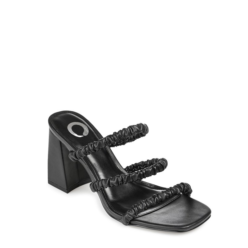 Journee Collection Women's Reagaan Block Heel Slide Sandals (Black) - Size 8.5 M