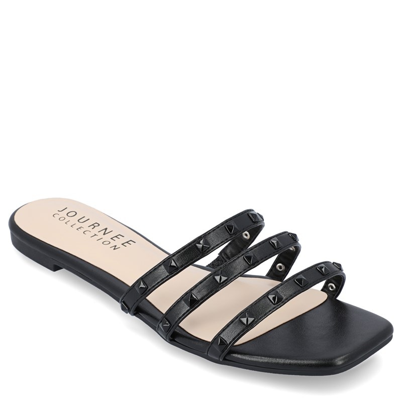Journee Collection Women's Camarie Slide Sandals (Black) - Size 8.0 M