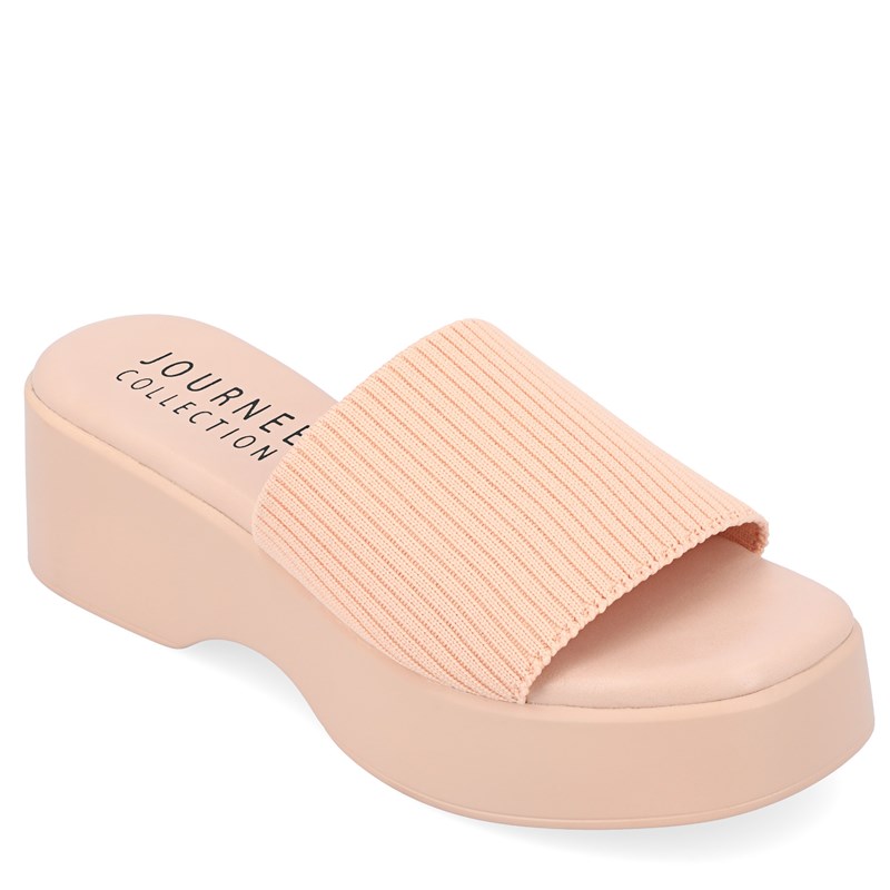 Journee Collection Women's Emani Platform Slide Sandals (Pink) - Size 8.0 M