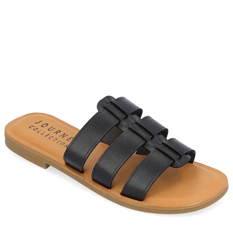 Journee Collection Women's Serrie Slide Sandals (Black) - Size 8.5 M