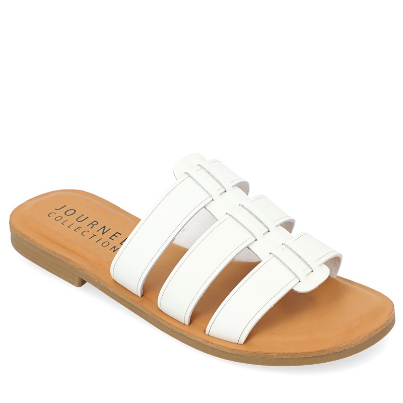 Journee Collection Women's Serrie Slide Sandals (White) - Size 8.5 M