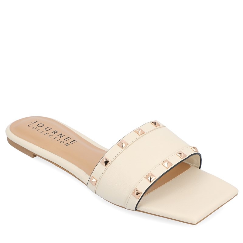 Journee Collection Women's Treena Slide Sandals (Ivory) - Size 8.0 M