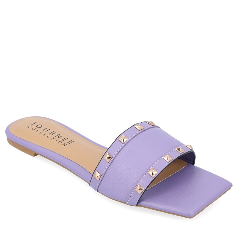 Journee Collection Women's Treena Slide Sandals (Purple) - Size 8.0 M