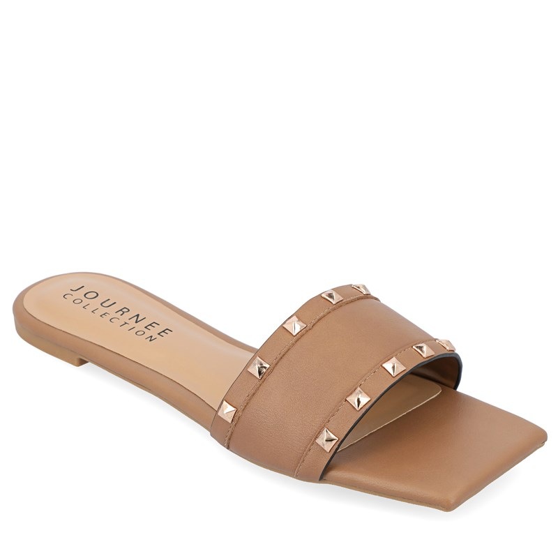 Journee Collection Women's Treena Slide Sandals (Tan) - Size 8.0 M