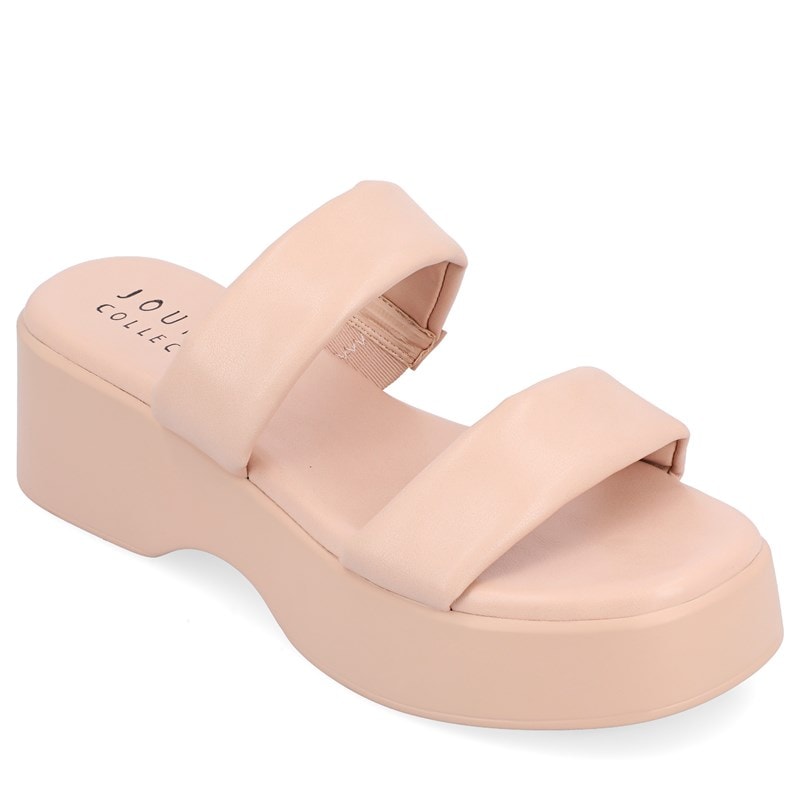 Journee Collection Women's Veradie Platform Slide Sandals (Pink) - Size 12.0 M