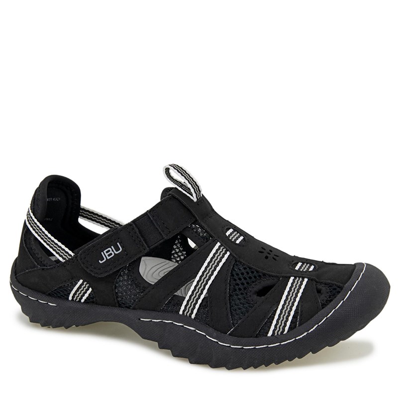 Jbu Women's Regional Water Shoe Sandals (Black/White Synthetic) - Size 7.0 M