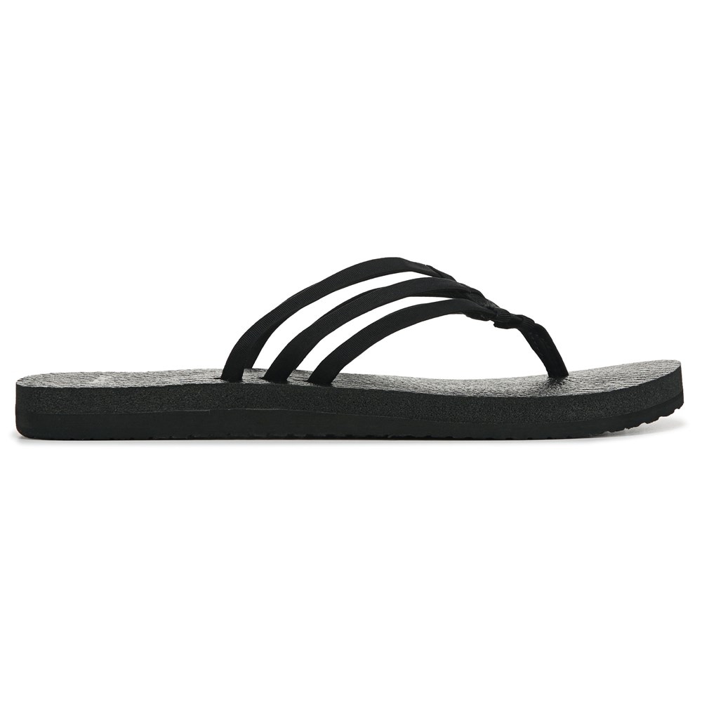 Sanuk Women's Yoga Mat Flip Flops Sandals Black Size 7 Shoes