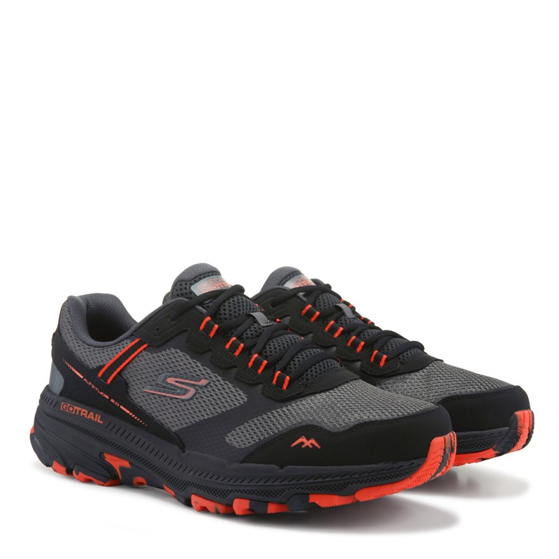 Skechers Men's Go Run 2.0 Altitude X-Wide Trail Shoes (Black/Grey/Orange) - Size 10.5 2W