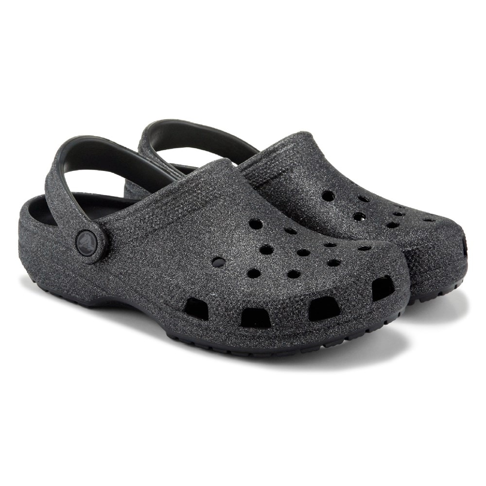 Black glitter crocs online