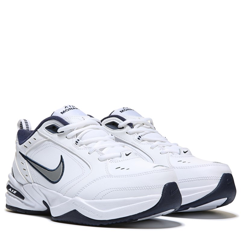 Nike Men's Air Monarch Iv Walking Shoes (White/Silver/Navy) - Size 7.0 4E