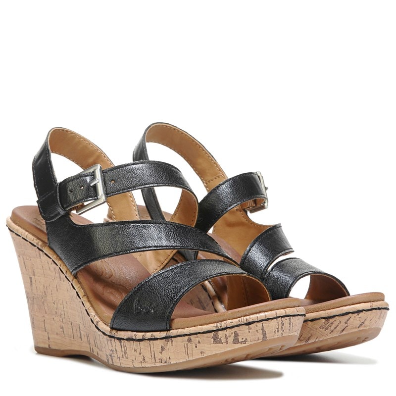 B. O.C. Women's Schirra Wedge Sandals (Black) - Size 7.0 M -  b.o.c.