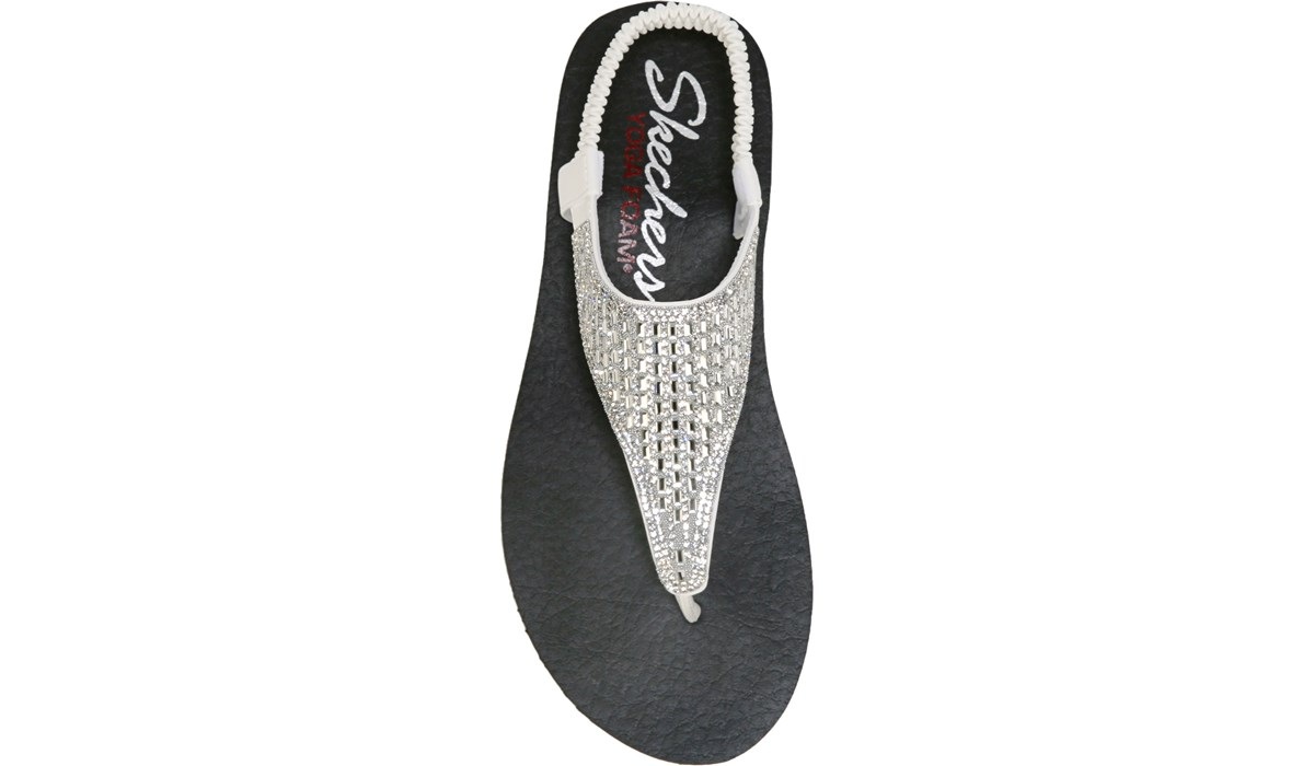 skechers meditation rock crown sandals white