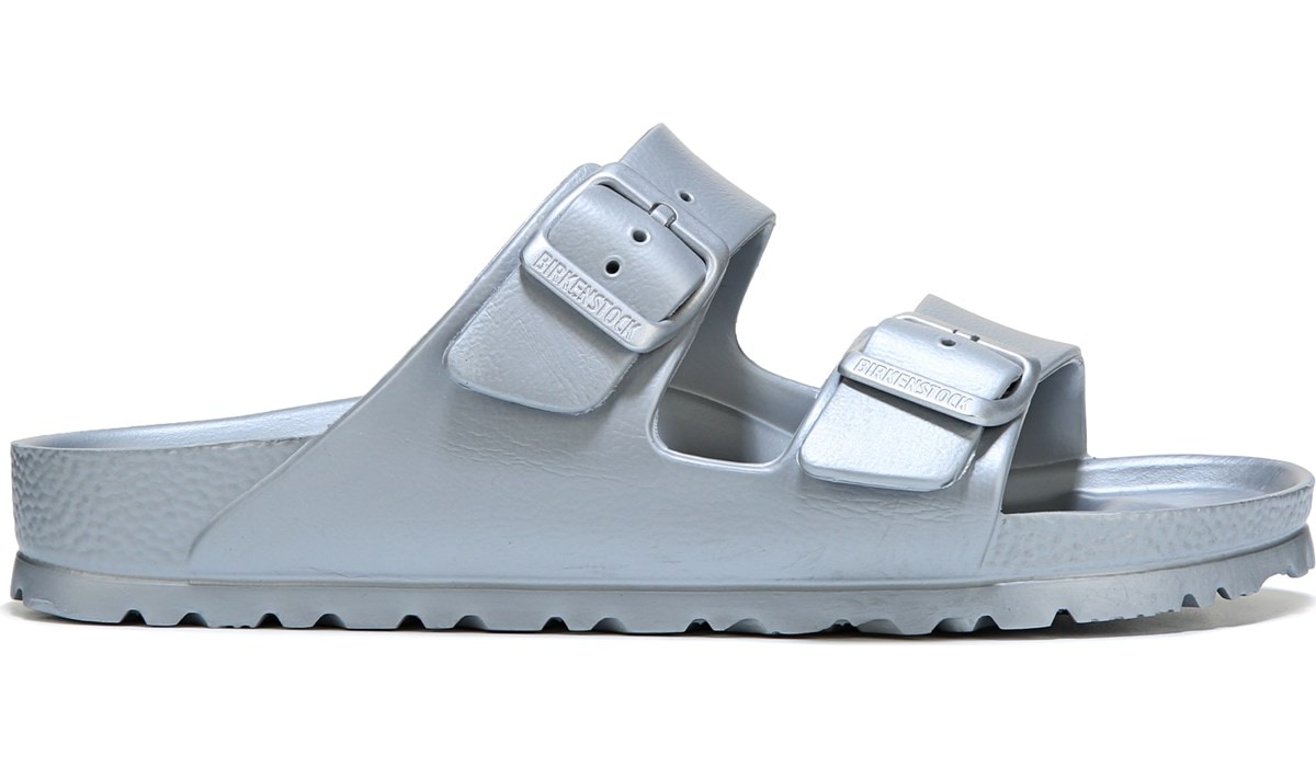 silver birkenstocks rubber