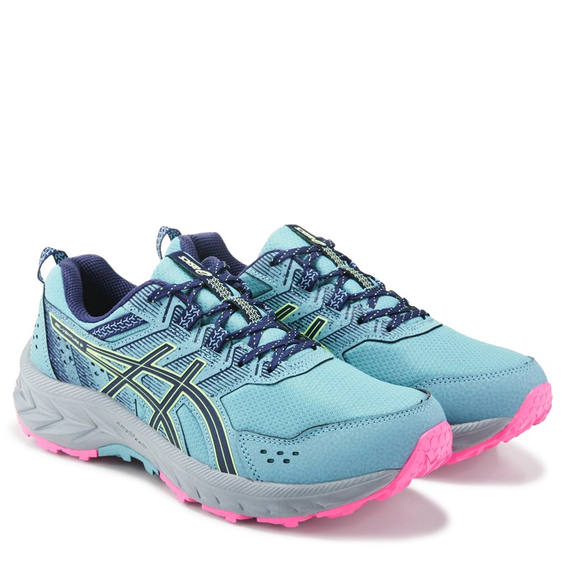 ASICS Women's Gel-Venture 9 Trail Running Shoes (Blue/Pink/Lime) - Size 12.0 W