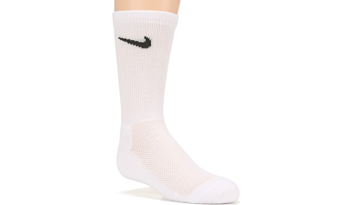 Nike Kids' 6 Pack Youth X-Small Cushioned Crew Socks | Famous Footwear