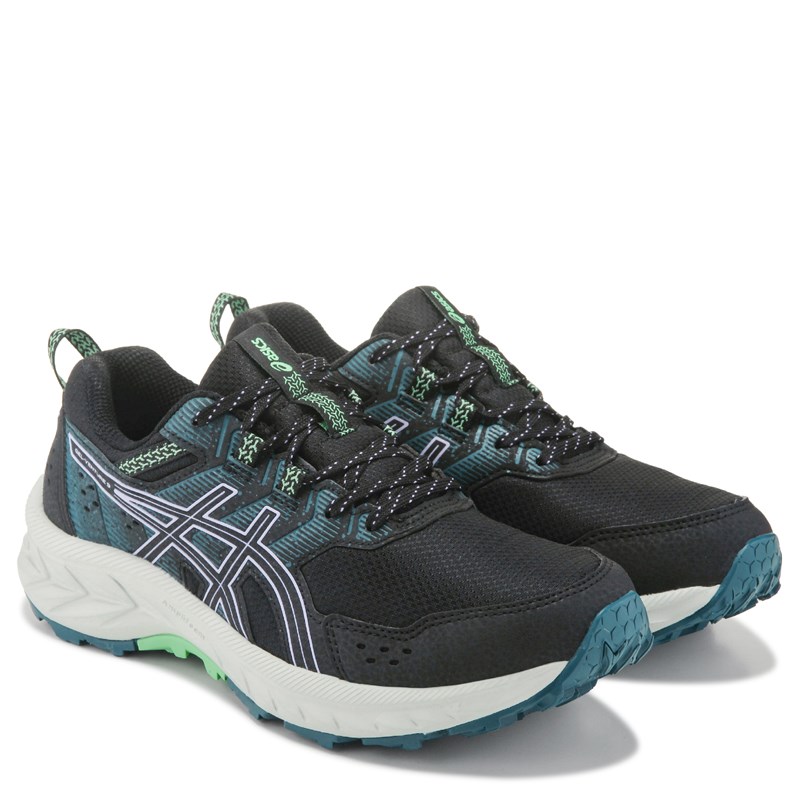 ASICS Women's Gel-Venture 9 Trail Running Shoes (Black/Blue/Green Wide) - Size 5.0 W -  1012B314-003