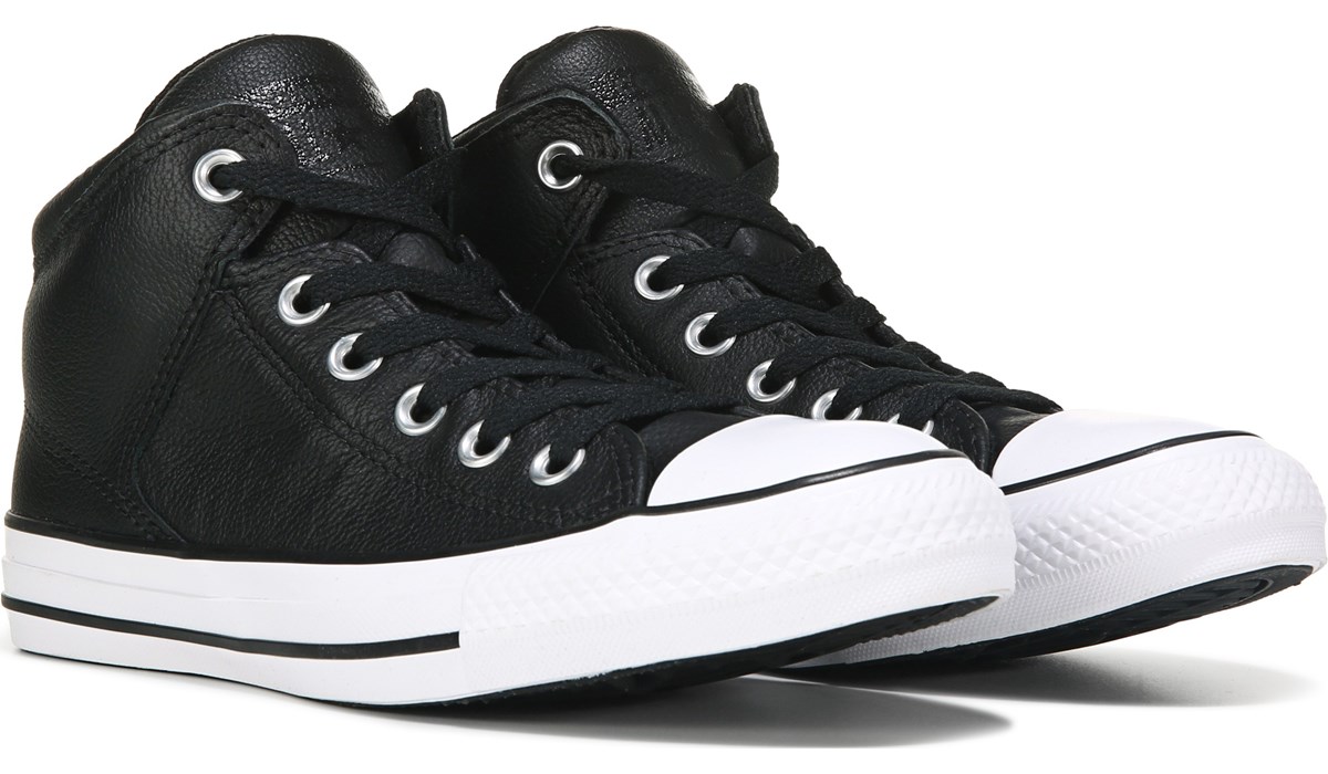 all black leather chuck taylors