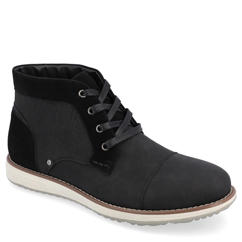 Vance Co. Men's Austin Wide Cap Toe Chukka Boots (Black) - Size 10.5 W