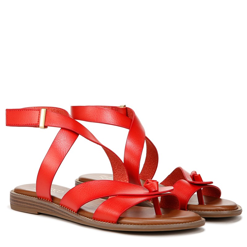 Franco Sarto Women's Glide 2 Flat Sandals (Red Faux Leather) - Size 8.0 M