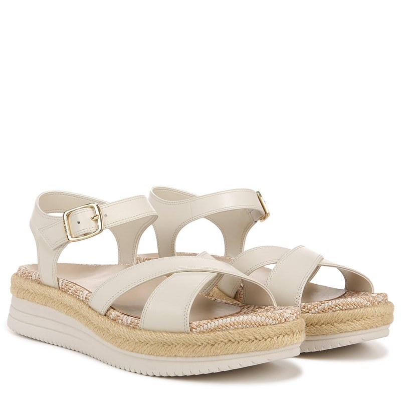 Vionic Women's Mar Wedge Sandals (Cream White Leather) - Size 9.0 M