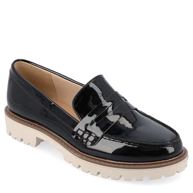 Journee Women's Kenly Wide Loafers (Patent/Black) - Size 9.0 W