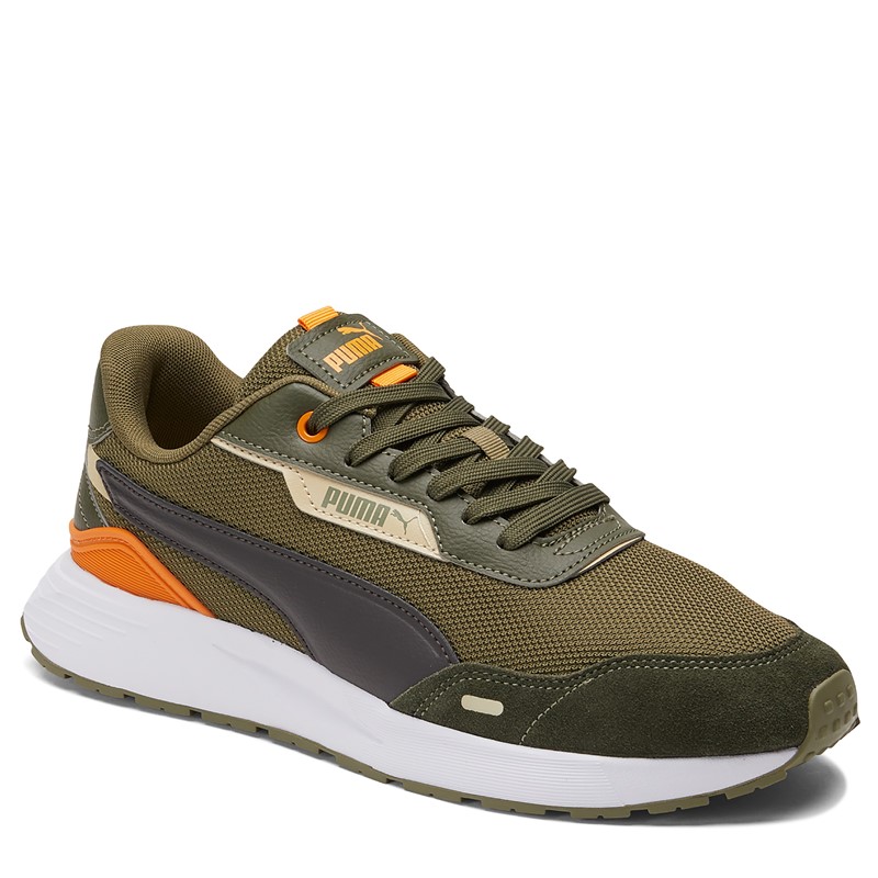 Puma Men's Run Tamed Running Shoes (Green/Grey/Orange) - Size 10.5 M