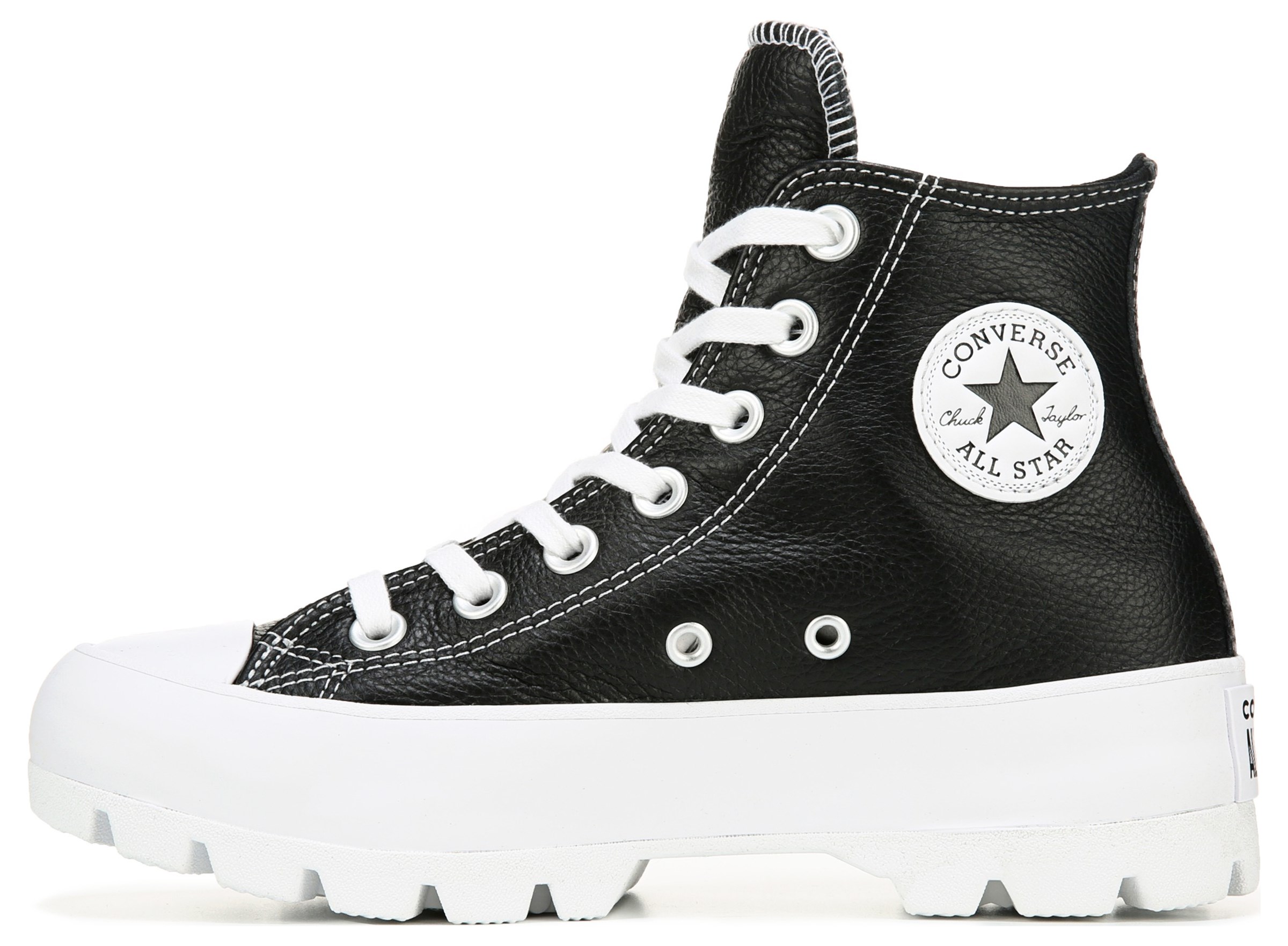 white lugged leather converse