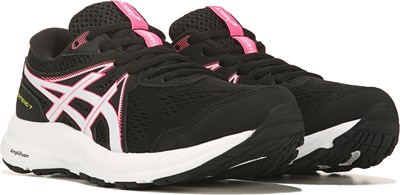 black and pink asics boots