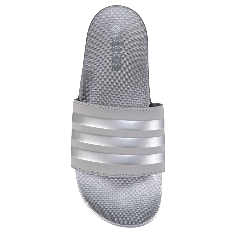 Adilette comfort best sale slides silver metallic