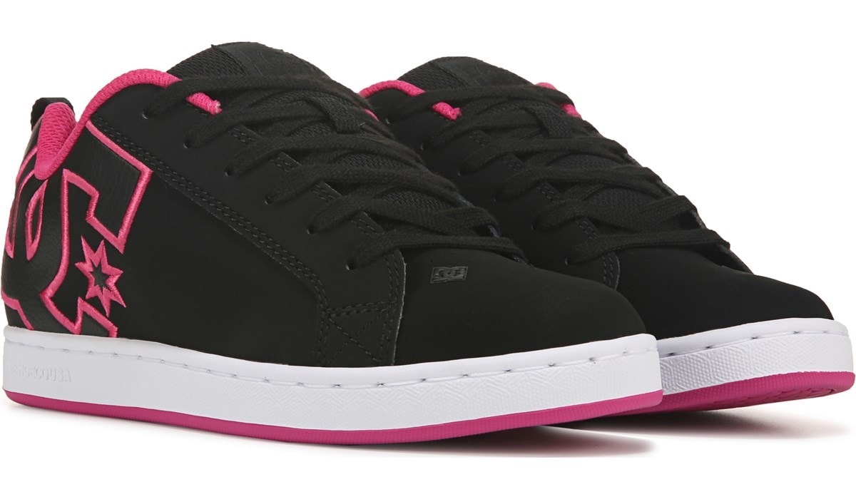 black and pink dc shoes