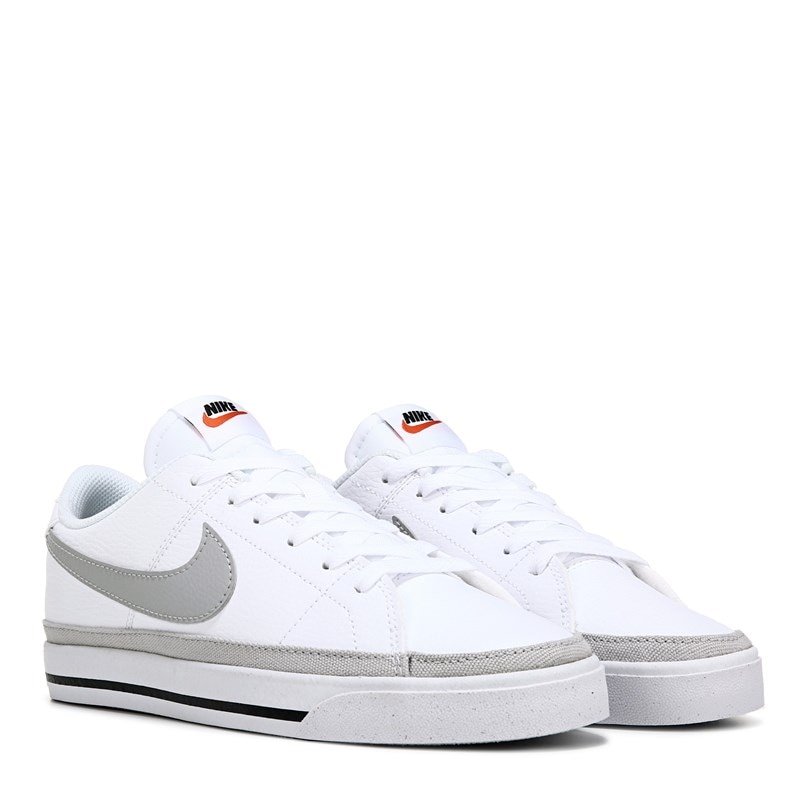 Nike Men's Court Legacy Leather Sneakers (White/Grey) - Size 13.0 M