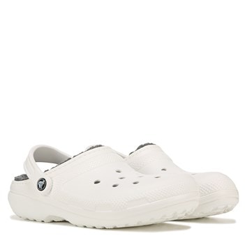 fuzz lined crocs white