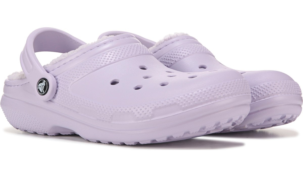 crocs men's and women's classic fuzz lined clog shoe