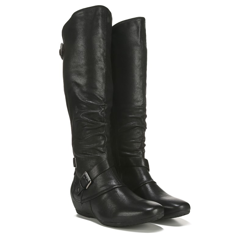 bare traps tall black boots