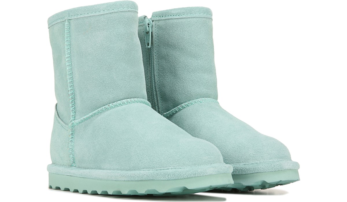 Bearpaw Kids Elle Zip Short Water Resistant Boot Toddler Little Kid Green Boots Famous Footwear